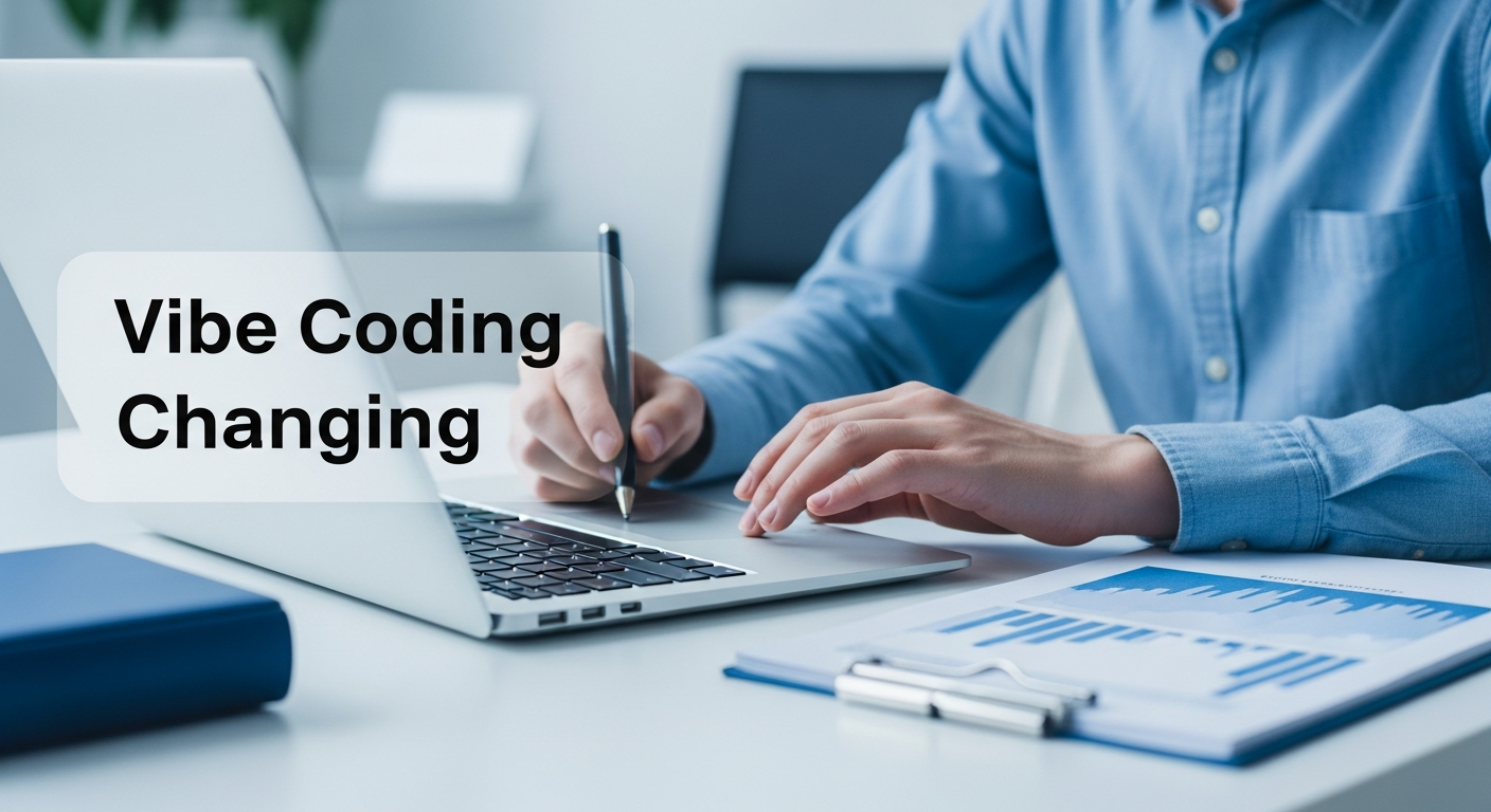 vibe coding: it's concept image with professional visual design and clear composition